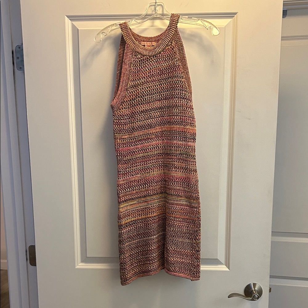 Urban Outfitters Pink and Brown Knit Midi Dress